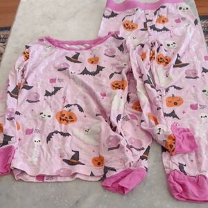 Little Sleepies Pink Halloween Pumpkin & Ghost Kids Pajama Set